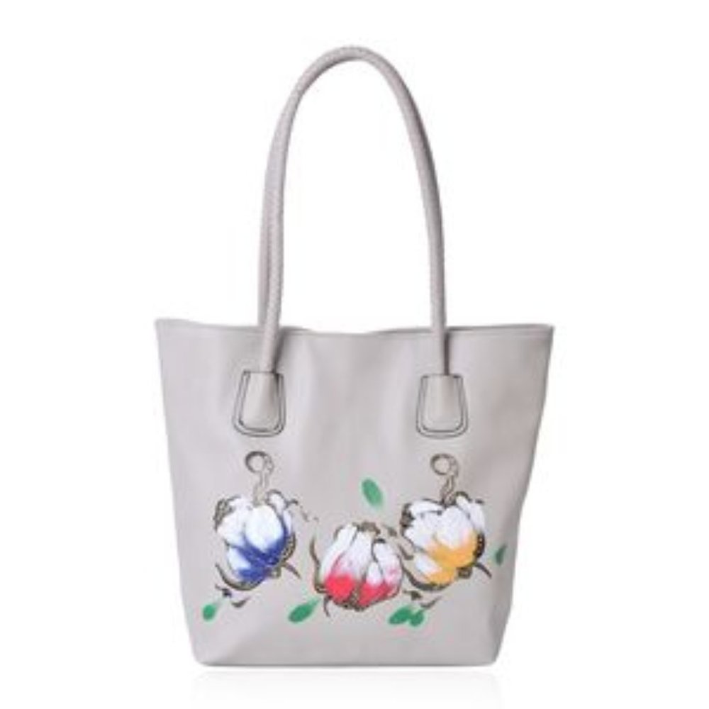 Gray Painted Tote.